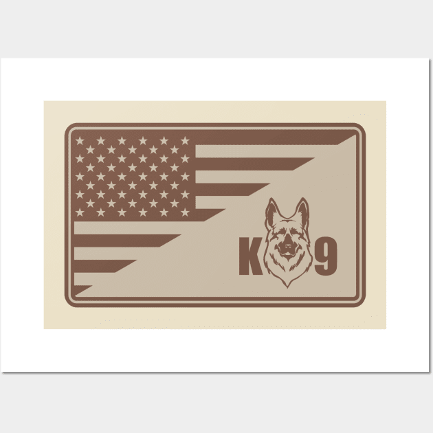 K9 US Flag Subdued Desert Patch Wall Art by TCP